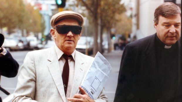 Paedophile priest Gerald Ridsdale outside court in 1993.