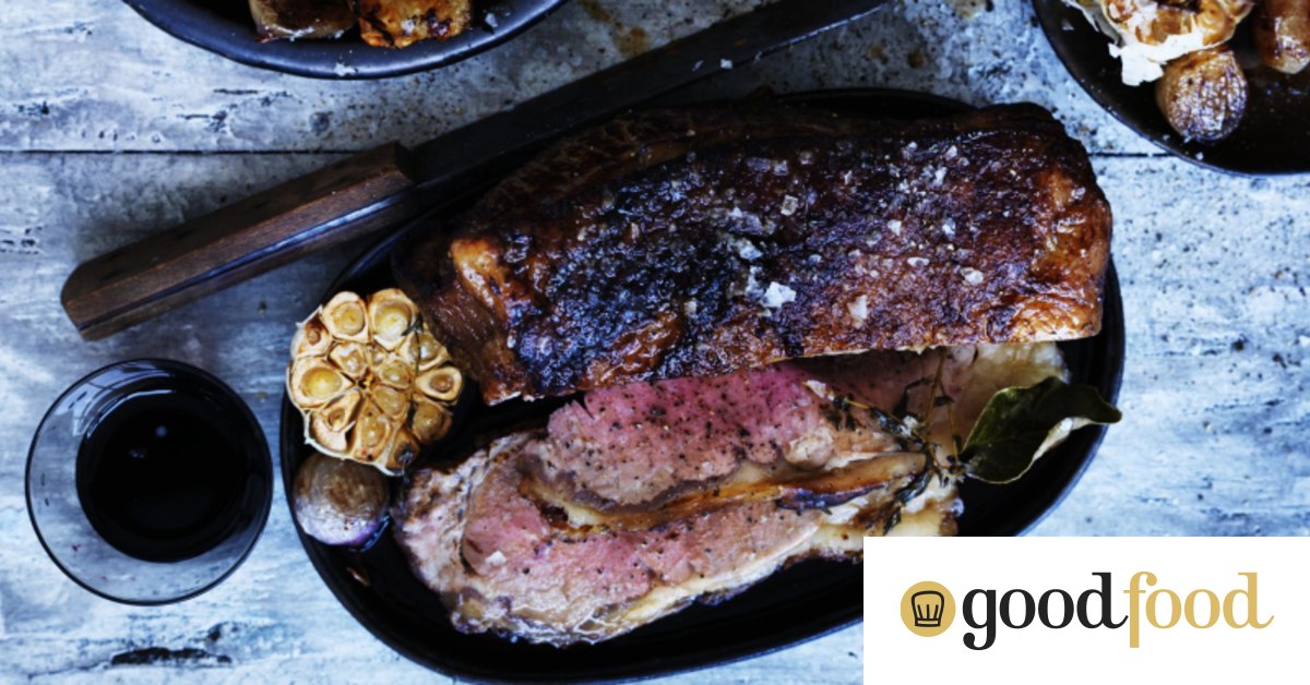 Beef recipe: Roast sirloin with gravy juices and Jerusalem artichokes