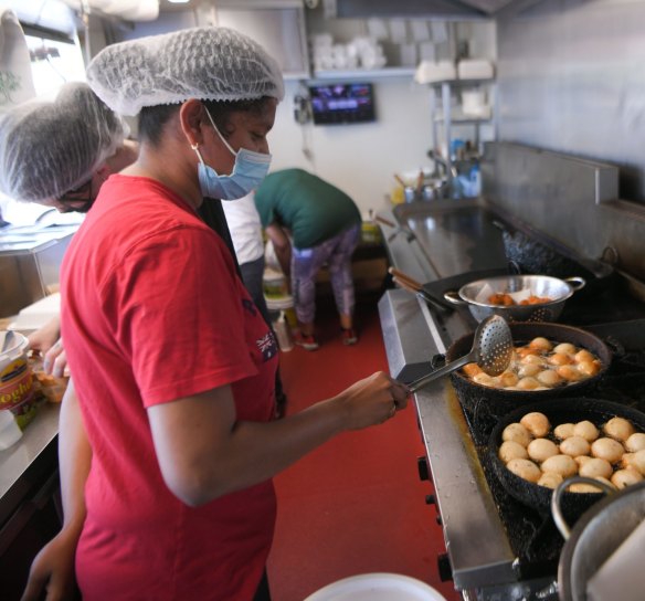 Sreelekha Mekala at work in her food truck.