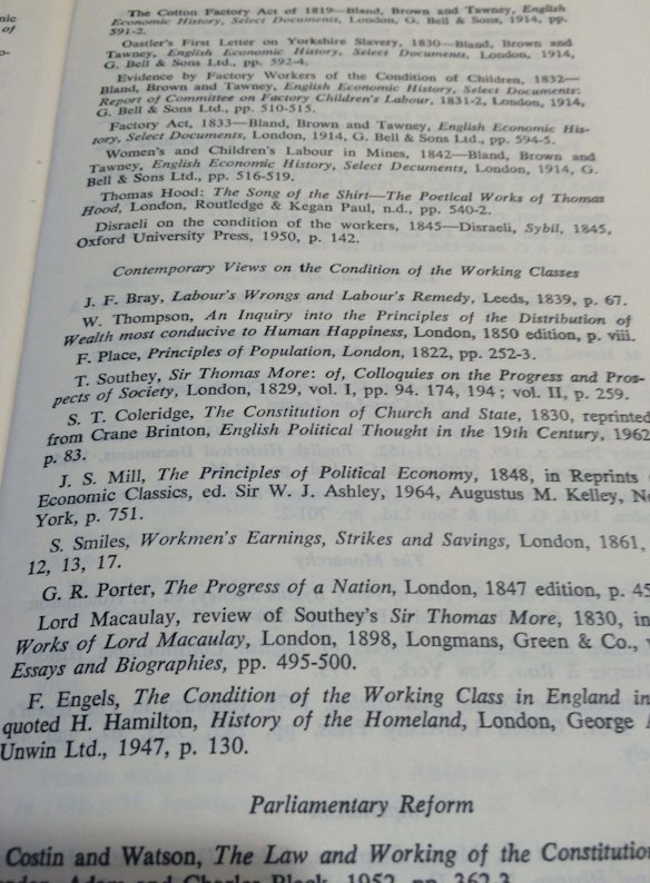 The set texts for the Modern History examination in 1967.