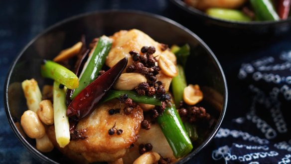 Neil Perry's stir-fried fish with peanuts and Sichuan peppercorns <a href="http://www.goodfood.com.au/recipes/stirfried-blueeye-trevalla-with-peanuts-and-dried-chilli-20120226-29u2g"><b>(recipe here)</b></a>.