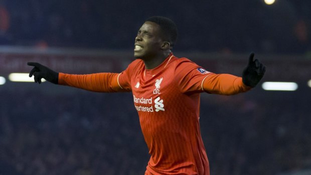 Liverpool's Sheyi Ojo celebrates his goal.