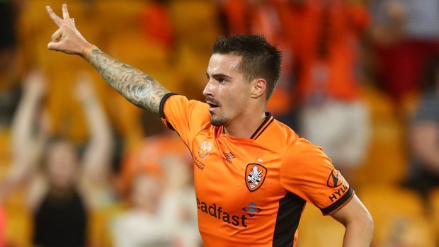 Goal Poacher: Despite notching up 38 goals in 50 games for the roar, there is debate over whether Jamie Maclaren can play in a 'system'.