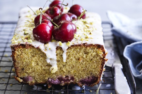 Cherry, pistachio and lemon cake.