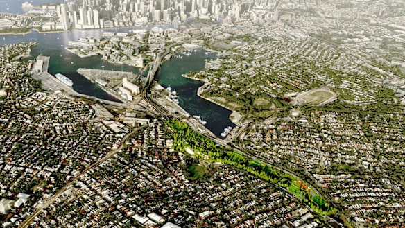 Impressions of how the Rozelle underground project would look on completion.