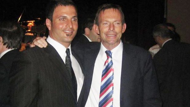 Councillor on Fairfield Council Paul Azzo poses for a photo with Tony Abbott.