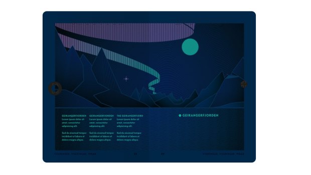 Under UV light, The Northern Lights become visible on the pages of a Norwegian passport.