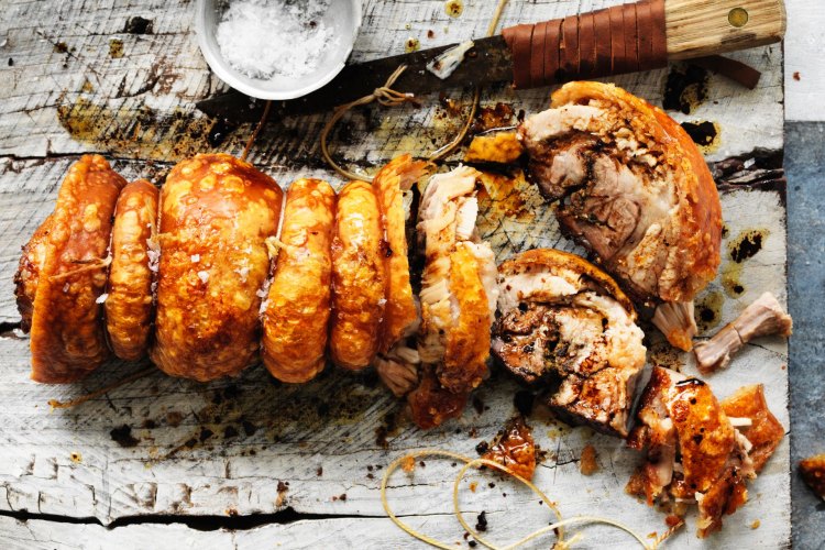 Adam Liaw's belly porchetta with fennel, sage and chilli