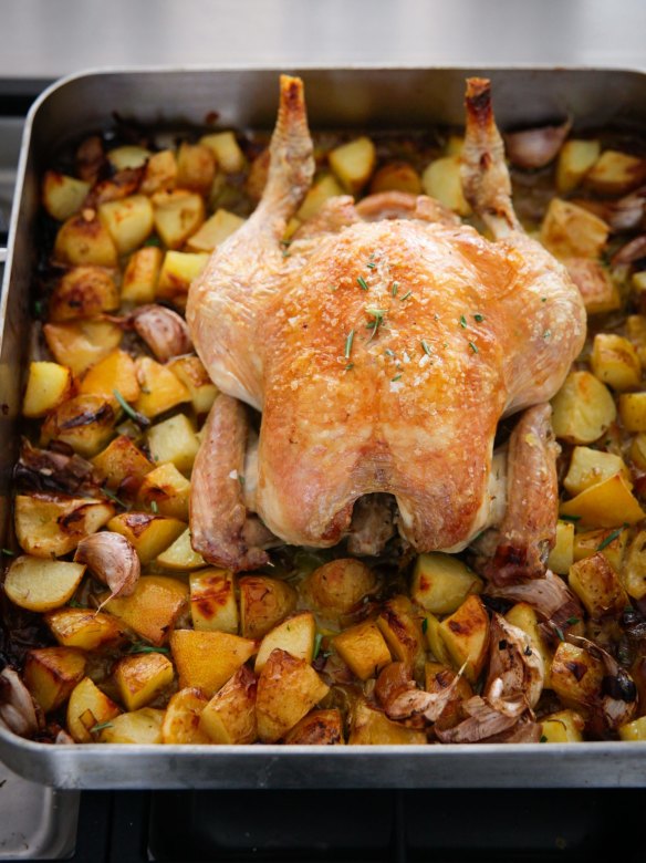 Recipe Nigella Lawson's roast chicken with lemon, rosemary, garlic and