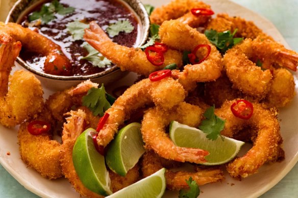 Crispy Thai coconut prawns.