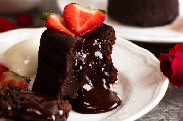 Molten chocolate lava cakes.
