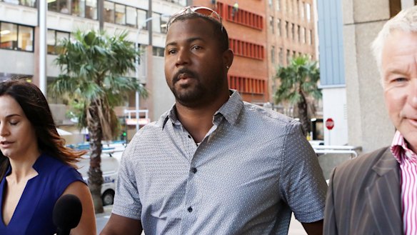 Gayle's teammate Dwayne Smith at the NSW Supreme Court on Tuesday. 