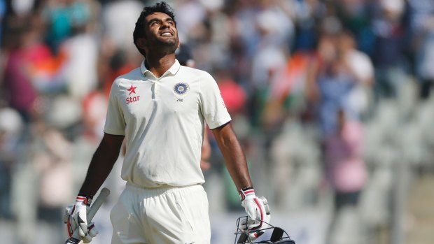 Maiden honour: India's Jayant Yadav celebrates his first Test century.