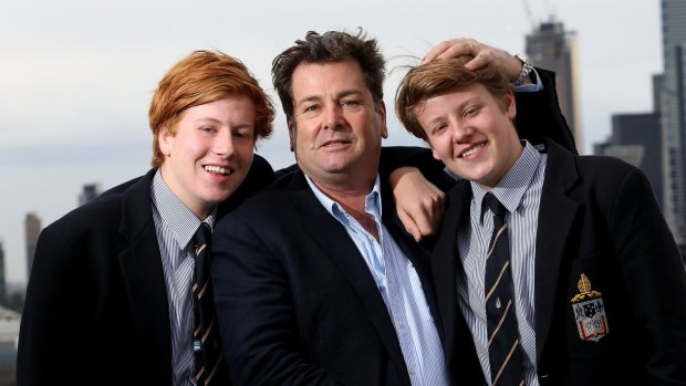 Million Dollar Lunch founder Tony McGinn with sons Nick (left) and Ben.