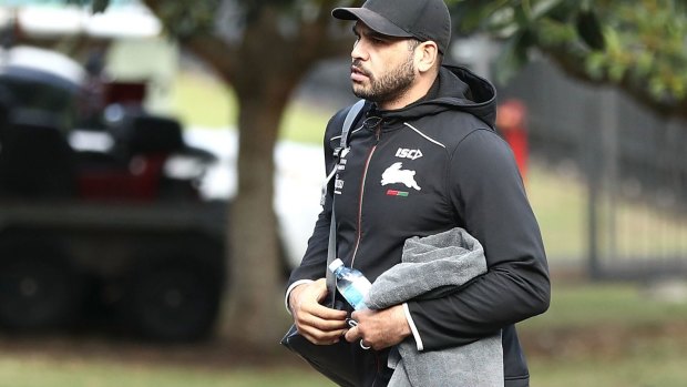 Greg Inglis leaving a rehab session at Redfern Oval.