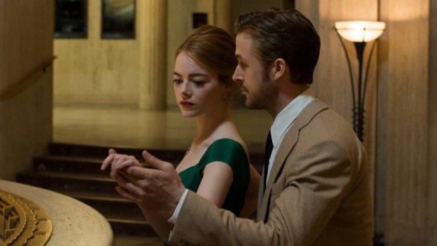 Ryan Gosling and Emma Stone in <i>La La Land</i>.