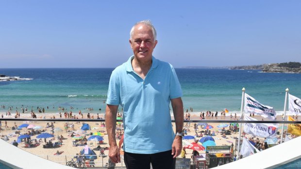 Malcolm Turnbull at North Bondi Surf Life Saving Club in Sydney.