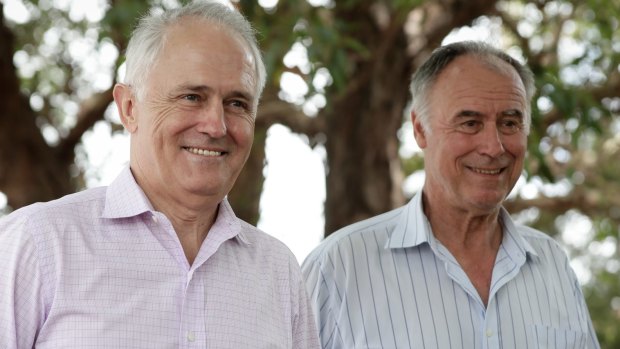 Prime Minister Malcolm Turnbull and victorious Bennelong MP John Alexander.