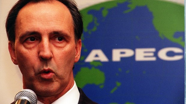 Keating as prime minister at an Asia Pacific Economic Cooperation conference in Osaka in 1995.