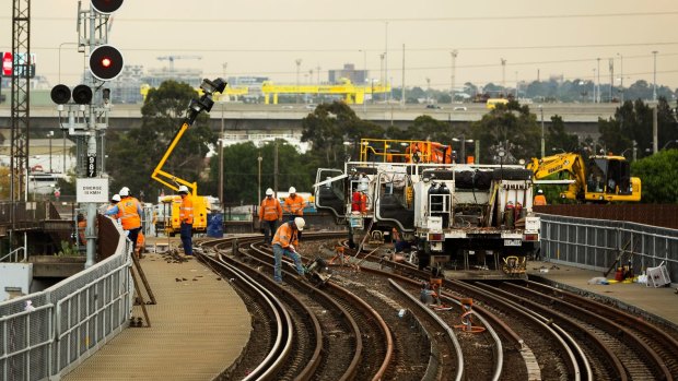 Eight hundred metres of track between Southern Cross and North Melbourne stations needs to be replaced.