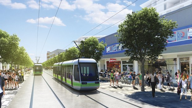 An artist's impression of the Gungahlin light rail interchange.