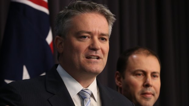 Finance Minister Mathias Cormann and Assistant Treasurer Josh Frydenberg on Thursday.