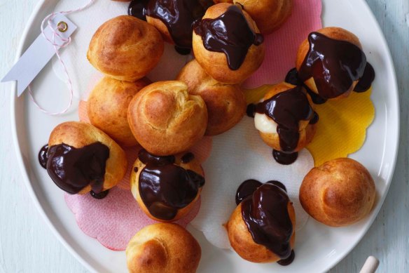 These cream puffs swap pastry cream for a white-chocolate filling.