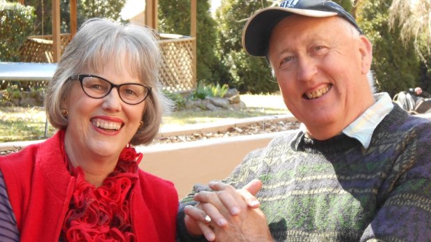 Helen James with her husband, Gordon, who was diagnosed with early-onset dementia 11 years ago.