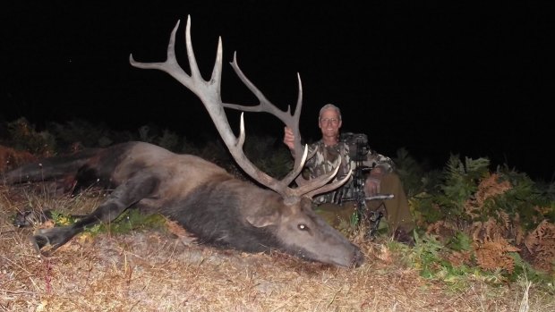 Walter Palmer with a Roosevelt elk in his quest to "harvest" every species of North Americian big game to make the Pope & Young Record Book.