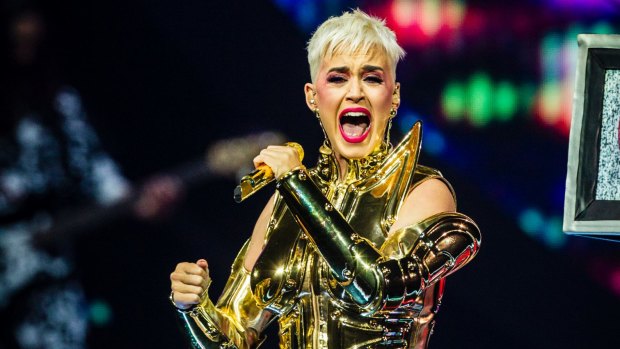 Singer Katy Perry performs during at her opening show at Perth Arena.
