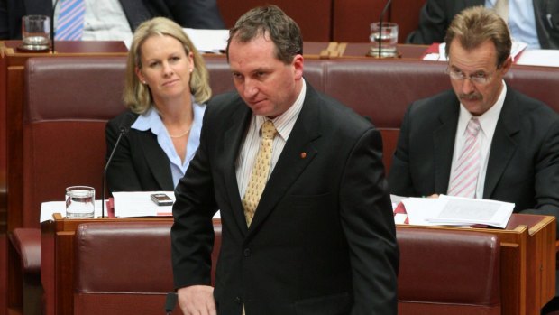 Barnaby Joyce in the Senate during question time on September 17, 2008. 