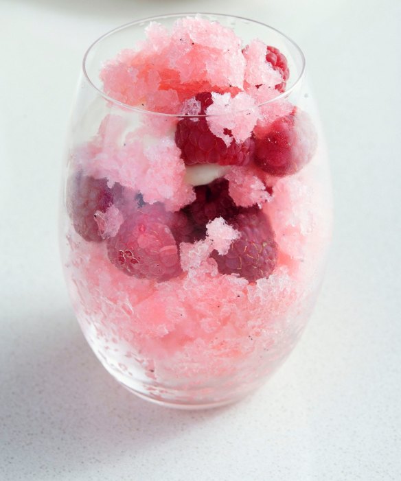 Peter Gilmore's pink moscato granita.