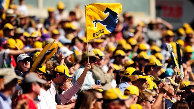 Brumbies fans at Canberra Stadium in 2013.
