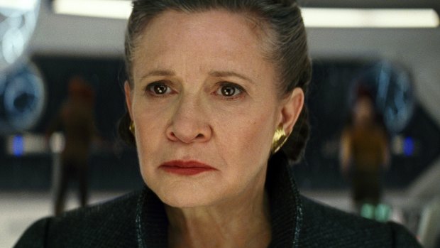 Carrie Fisher as General Leia in Star Wars: The Last Jedi.