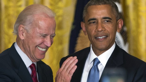 Biden may be no laughing matter: Vice-President Joe Biden and President Barack Obama in the East Room of the White House.