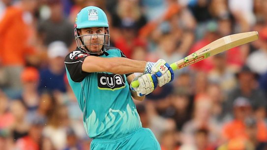 Missing you already: Chris Lynn hits lustily for the Heat.