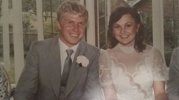 Merran and Mark's wedding in October 1982. 