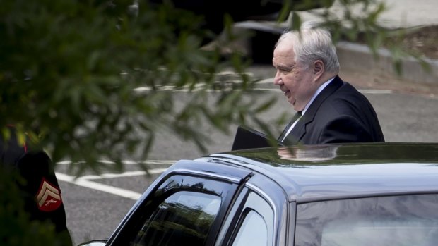 Sergey Kislyak, Russia's ambassador to the United States, arrives for a meeting with Sergei Lavrov, Russia's foreign minister, and US President Donald Trump.