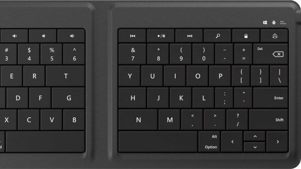 The Microsoft Universal Foldable Keyboard folds in half to make it more portable.