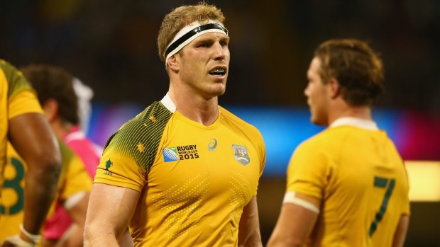Treading a fine line: David Pocock scored two tries in the Wallabies' World Cup win over Fiji and his combination with Michael Hooper and Scott Fardy will be criticial in this weekend's showdown with England.