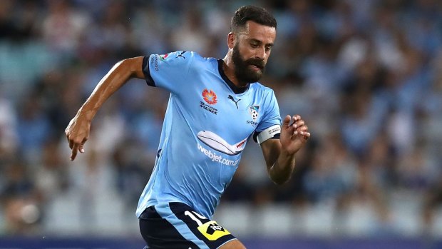 Centre of the storm: Alex Brosque claims he was fouled in the Wanderers penalty area in the closing stages.