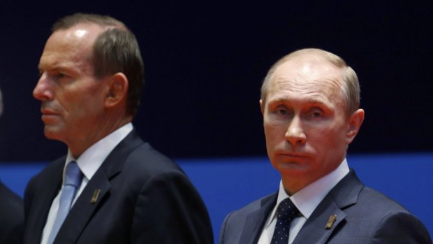 Australia's relationship with Russia was strained after Tony Abbott led condemnation of Vladimir Putin's actions in Ukraine.