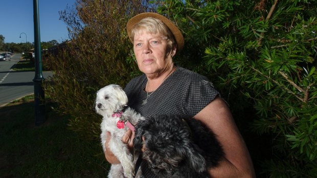 Winsome Willow looks out from her house across the road to the reserve where kangaroos culling takes place. She says that the proximity of the shooting disturbs the residents in her area as well as her dogs. 