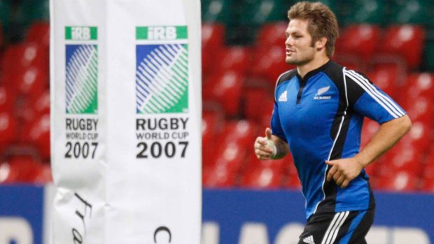 Cardiff '07: Richie McCaw at the captain's run ahead of the All Blacks' Rugby World Cup quarterfinal against France.