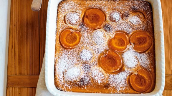 Apricot batter pudding.