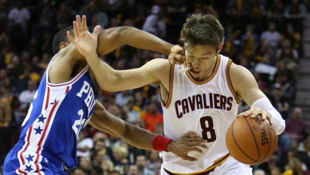 Hard nut: Cleveland Cavaliers guard Matthew Dellavedova holds nothing back.