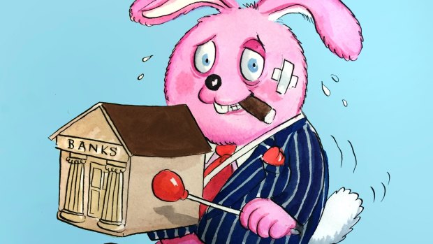 Shareholders have been given a blunt reminder that investing in banks is not a one-way bet. <i>Illustration: John Shakespeare</i>