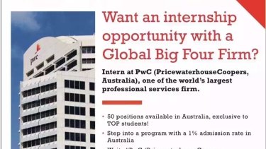 The ad for the internship with Top Education.