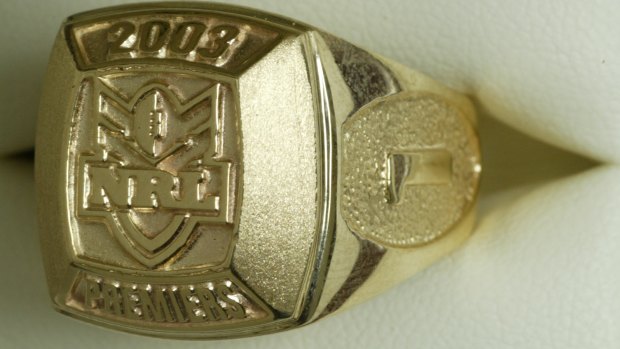 An NRL premiership ring from 2003.