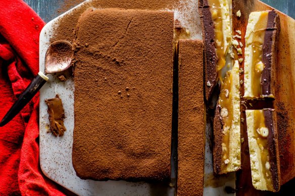 Caramel slice 2.0 with an extra layer of chocolate.